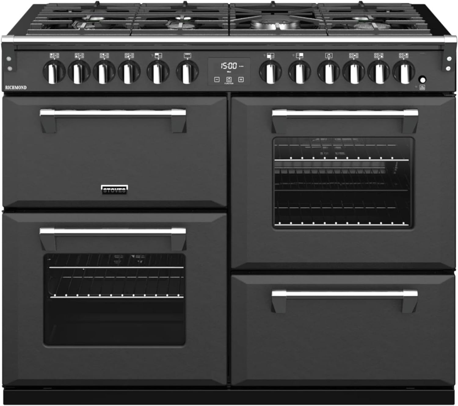 Stoves Richmond ST RICH S1100DF MK22 ANT 100cm Dual Fuel Range Cooker - Anthracite - A Rated - Amazing Gadgets Outlet