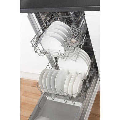 Stoves SDW45 Fully Integrated Slimline Dishwasher - Silver Control Panel with Fixed Door Fixing Kit - Amazing Gadgets Outlet