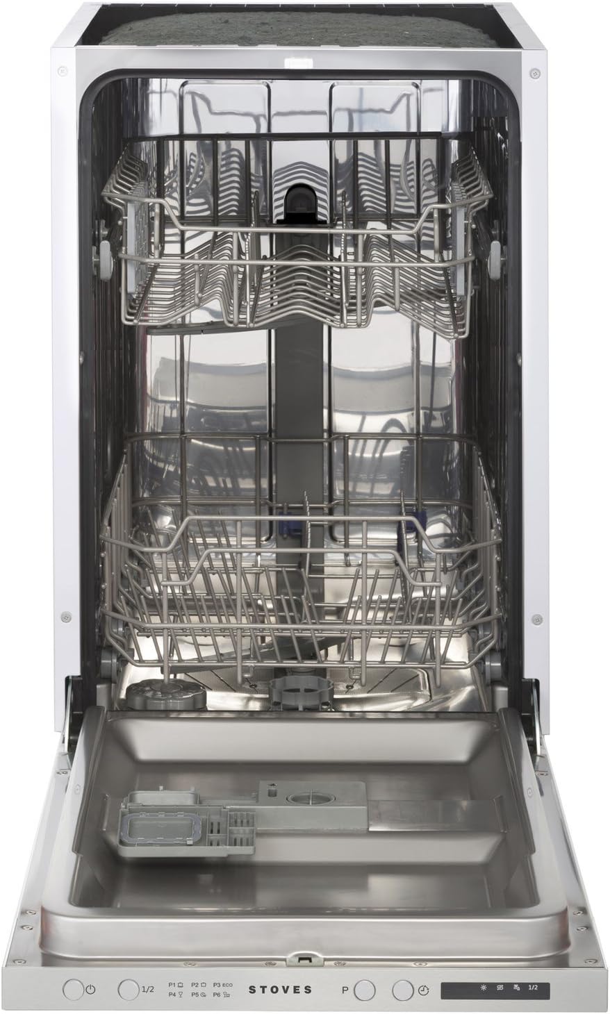 Stoves SDW45 Fully Integrated Slimline Dishwasher - Silver Control Panel with Fixed Door Fixing Kit - Amazing Gadgets Outlet