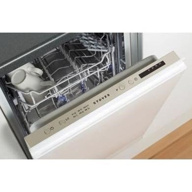 Stoves SDW45 Fully Integrated Slimline Dishwasher - Silver Control Panel with Fixed Door Fixing Kit - Amazing Gadgets Outlet