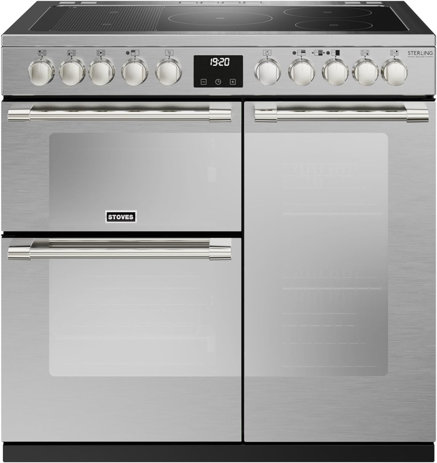 Stoves Sterling Deluxe ST DX STER D900Ei RTY SS 90cm Electric Range Cooker with Induction Hob - Stainless Steel - A/A/A Rated - Amazing Gadgets Outlet