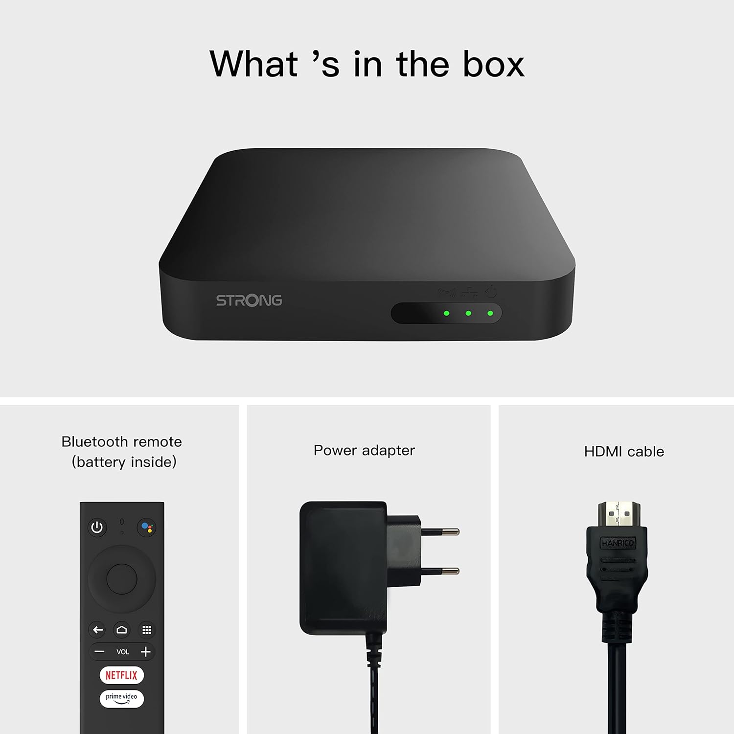 STRONG Leap - S1 Smart Box Android TV Streaming Media Player, 4K Ultra HD Streaming Device with Google Voice Assistant, Built - In Netflix Disney+ Prime Video, WiFi 5 with Bluetooth 4.2 - Amazing Gadgets Outlet