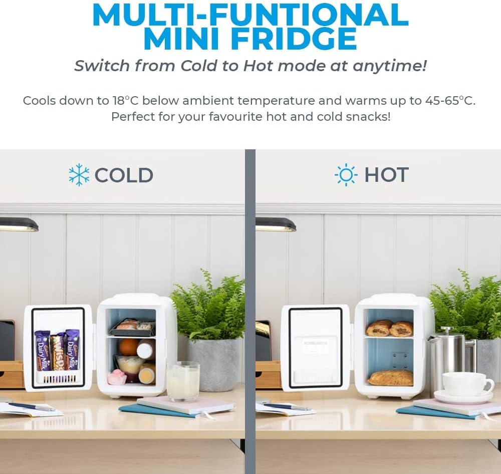 Subcold Classic4 Mini Fridge - Cooler & Warmer | 4 Litre/6 Cans | AC+USB | Portable Small Fridge for Skincare, Bedroom, Dorm, Car, Travel (White)   Import  Single ASIN  Import  Multiple ASIN ×Product customization General Description G - Amazing Gadgets Outlet