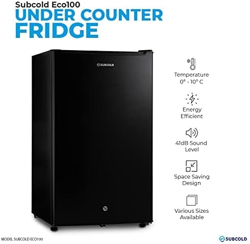 Subcold Eco100 LED Under - Counter Black Fridge | Freestanding Refrigerator | Solid Door with Chiller Box | LED Light + Lock & Key | Energy Efficient (100L, Black)   Import  Single ASIN  Import  Multiple ASIN ×Product customization General - Amazing Gadgets Outlet