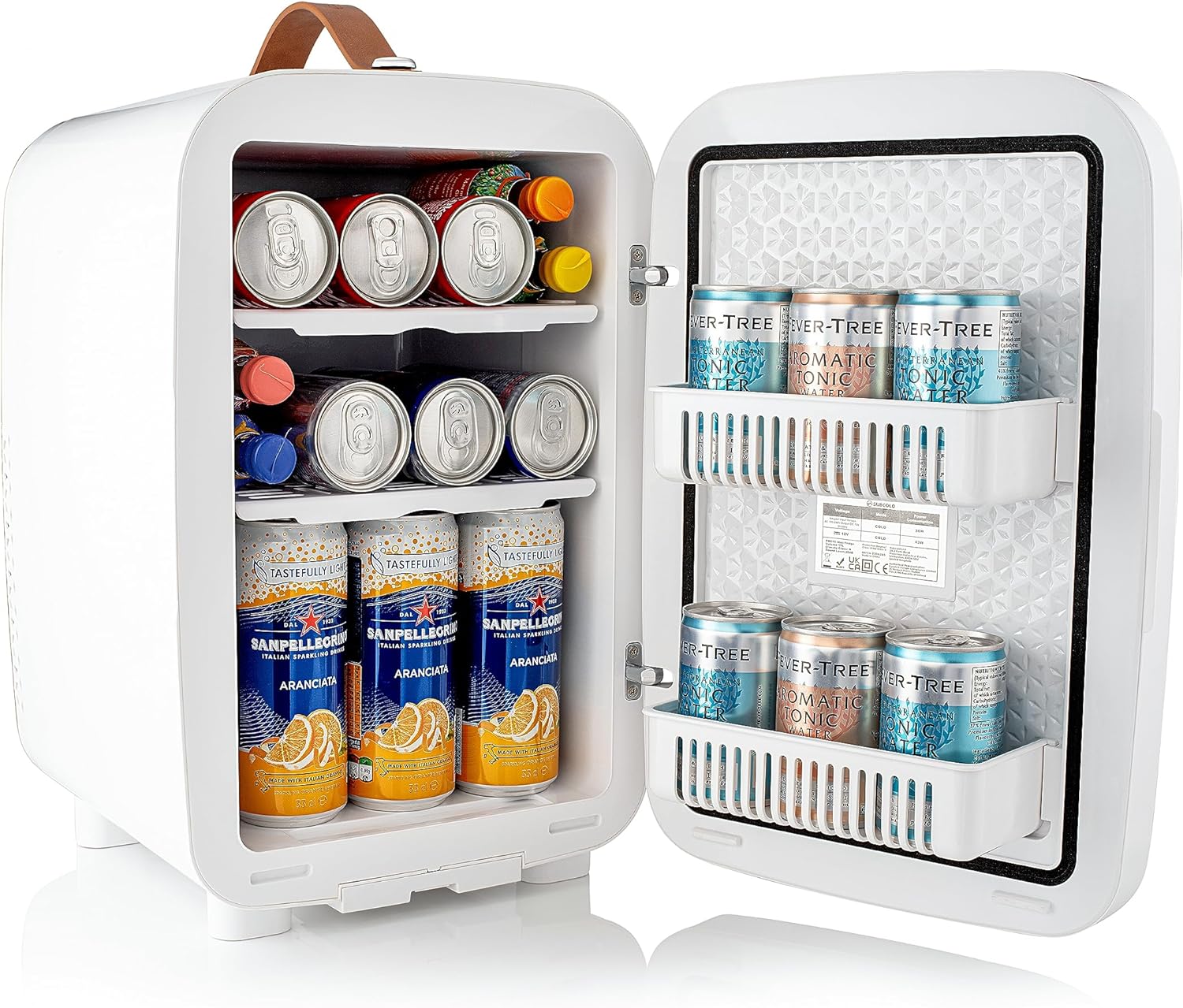 Subcold Pro15 Luxury Mini Fridge Cooler | Compact 15L Portable Small Fridge 12v & 240v | Efficient Quiet Cooling System | Ideal for Bedroom, Office, Beauty & Car (White) - Amazing Gadgets Outlet