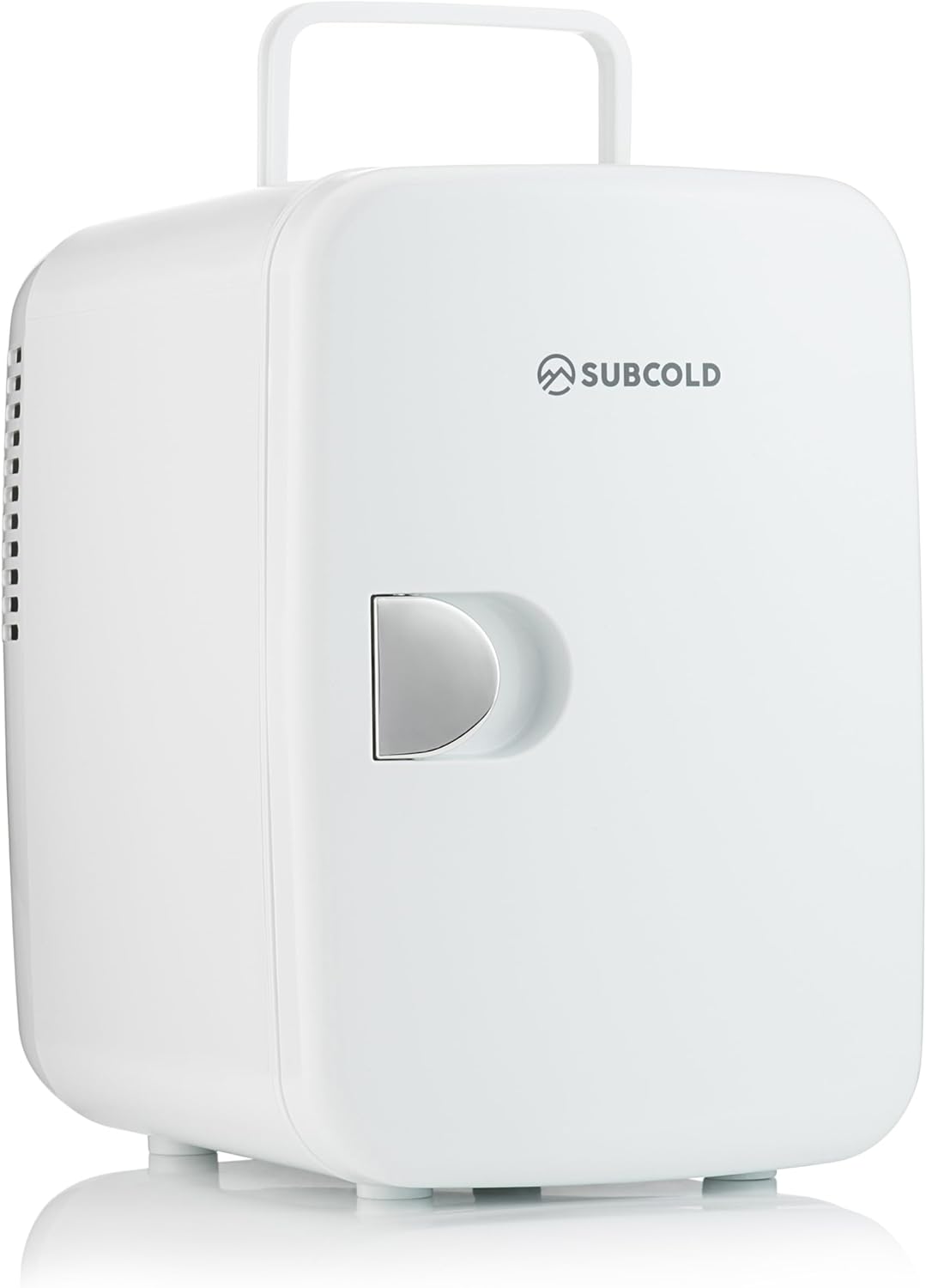 Subcold Style4 Compact Mini Fridge | Super Quiet & Portable Mini Fridge for Bedrooms | Drinks, Skincare & Beauty | 4L Capacity - Small Fridge with Can Holder (White) - Amazing Gadgets Outlet