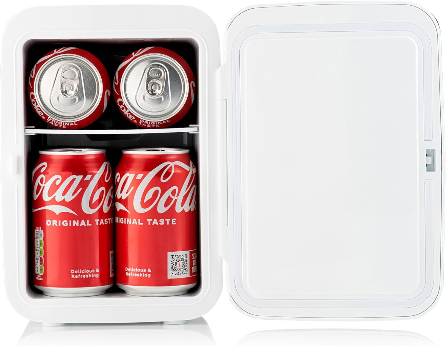 Subcold Style4 Compact Mini Fridge | Super Quiet & Portable Mini Fridge for Bedrooms | Drinks, Skincare & Beauty | 4L Capacity - Small Fridge with Can Holder (White) - Amazing Gadgets Outlet