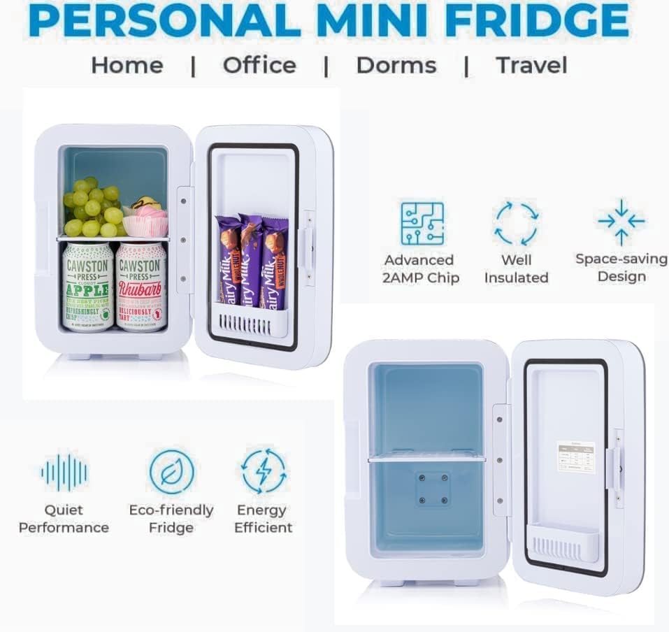 Subcold Ultra 6 Mini Fridge Cooler & Warmer | 3rd Gen | 6L capacity | Compact, Portable and Quiet | AC+USB Power Compatibility (White) - Amazing Gadgets Outlet