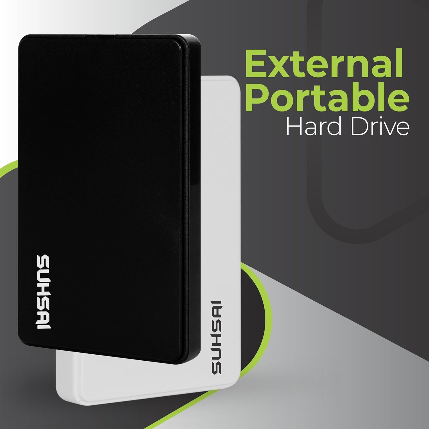 SUHSAI External Hard drive 1TB, 2.5 Inch External Hdd, Storage and Backup Drive, hard disk, USB 2.0 portable hard drive, Compatible with Mac, Laptop, Desktop, computer (Black) - Amazing Gadgets Outlet