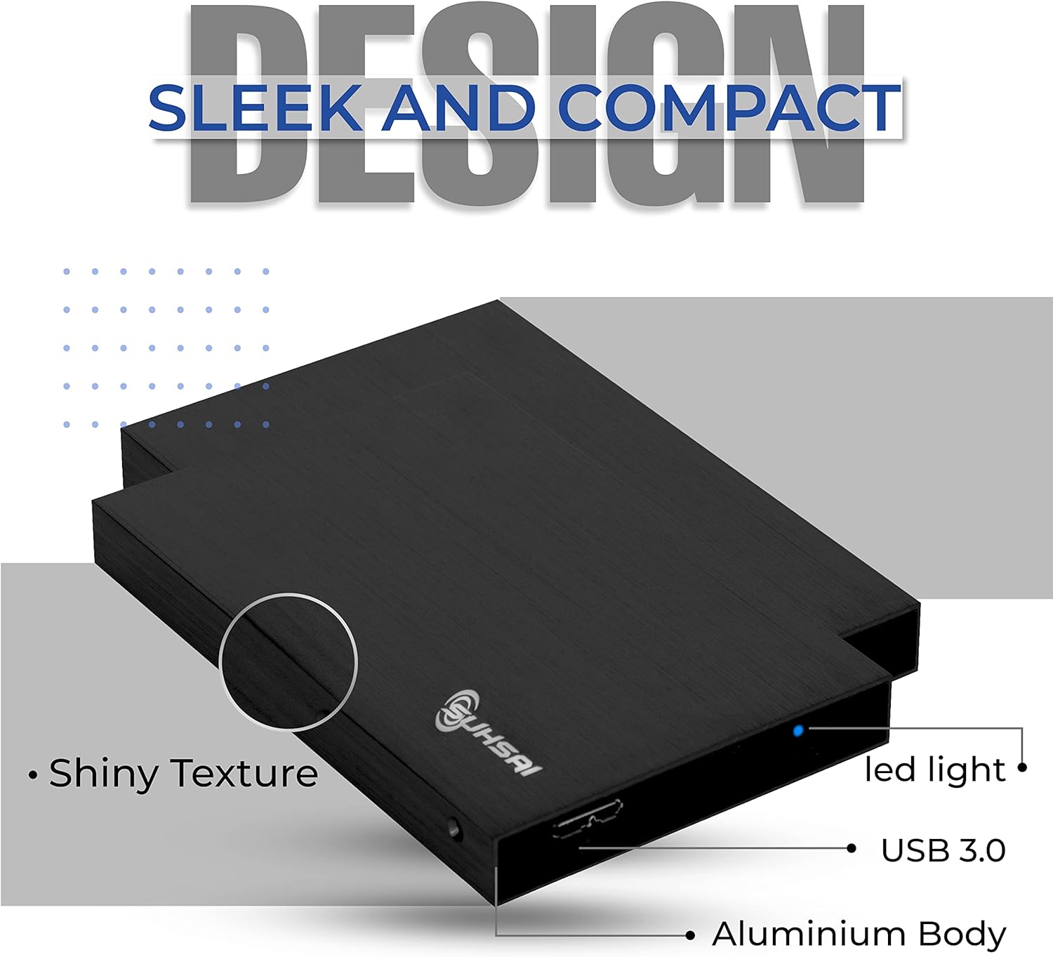 SUHSAI External Hard Drive 250GB usb hard drive backup drive External Data Storage Hard Disk USB 3.0 portable hard drive Compatible for Gaming, computer, Mac, Laptop, Xbox, Desktop ps 4 (Black) - Amazing Gadgets Outlet