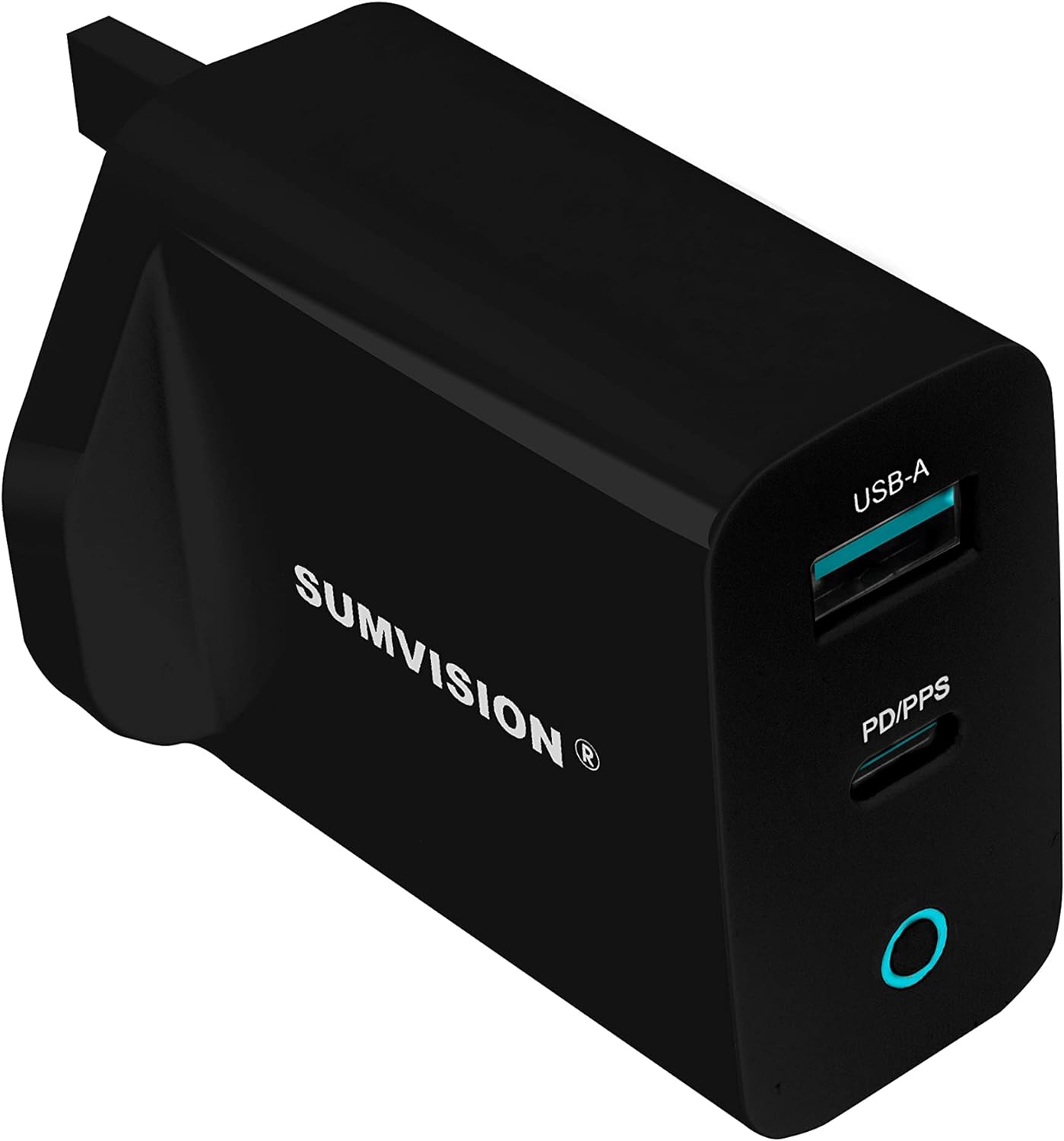 SUMVISION 100W USB C Dual Port Compact Quick Charge Fast Wall Charger Plug Adapter GaN PD PPS Compatible with latest Macbook Pro Laptop ipad iphone Samsung Smart Phones (UK DESIGN UK TECH SUPPORT) - Amazing Gadgets Outlet