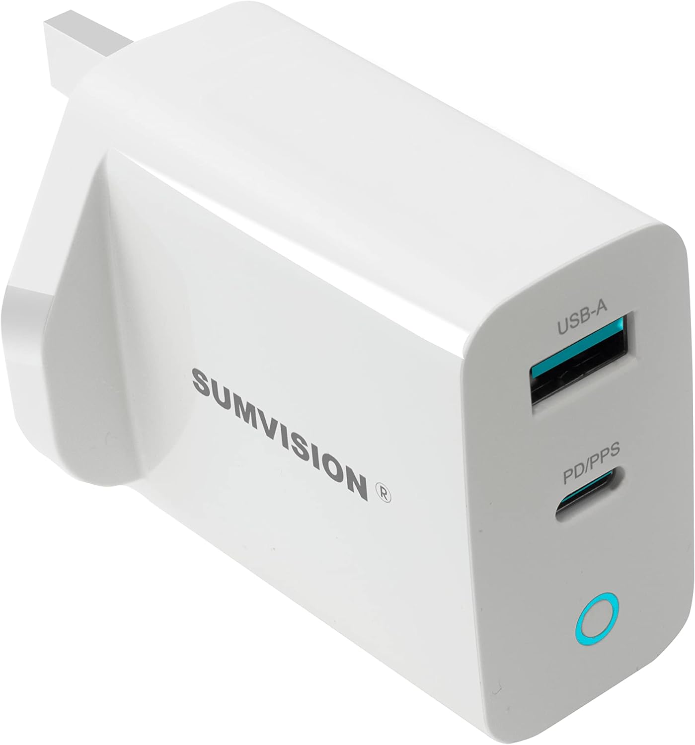 SUMVISION 100W USB C Dual Port Compact Quick Charge Fast Wall Charger Plug Adapter GaN PD PPS Compatible with latest Macbook Pro Laptop ipad iphone Samsung Smart Phones (UK DESIGN UK TECH SUPPORT) - Amazing Gadgets Outlet