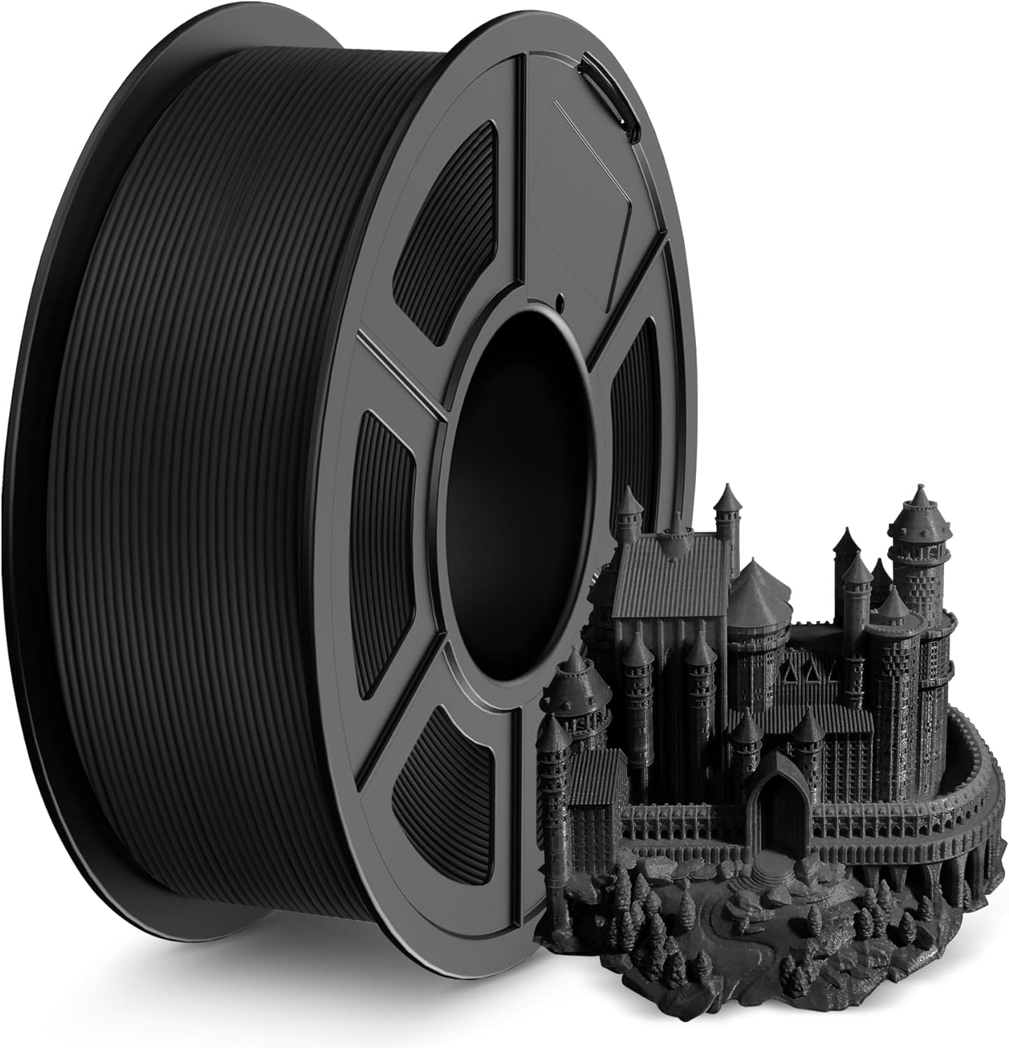 SUNLU AntiString PLA 3D Printer Filament, No Stringing 1.75mm APLA 3D Filament, Neatly Wound 3D Printing Filament, Fast Printing for FDM 3D Printer, Dimensional Accuracy +/ - 0.02 mm,1KG, APLA Black - Amazing Gadgets Outlet