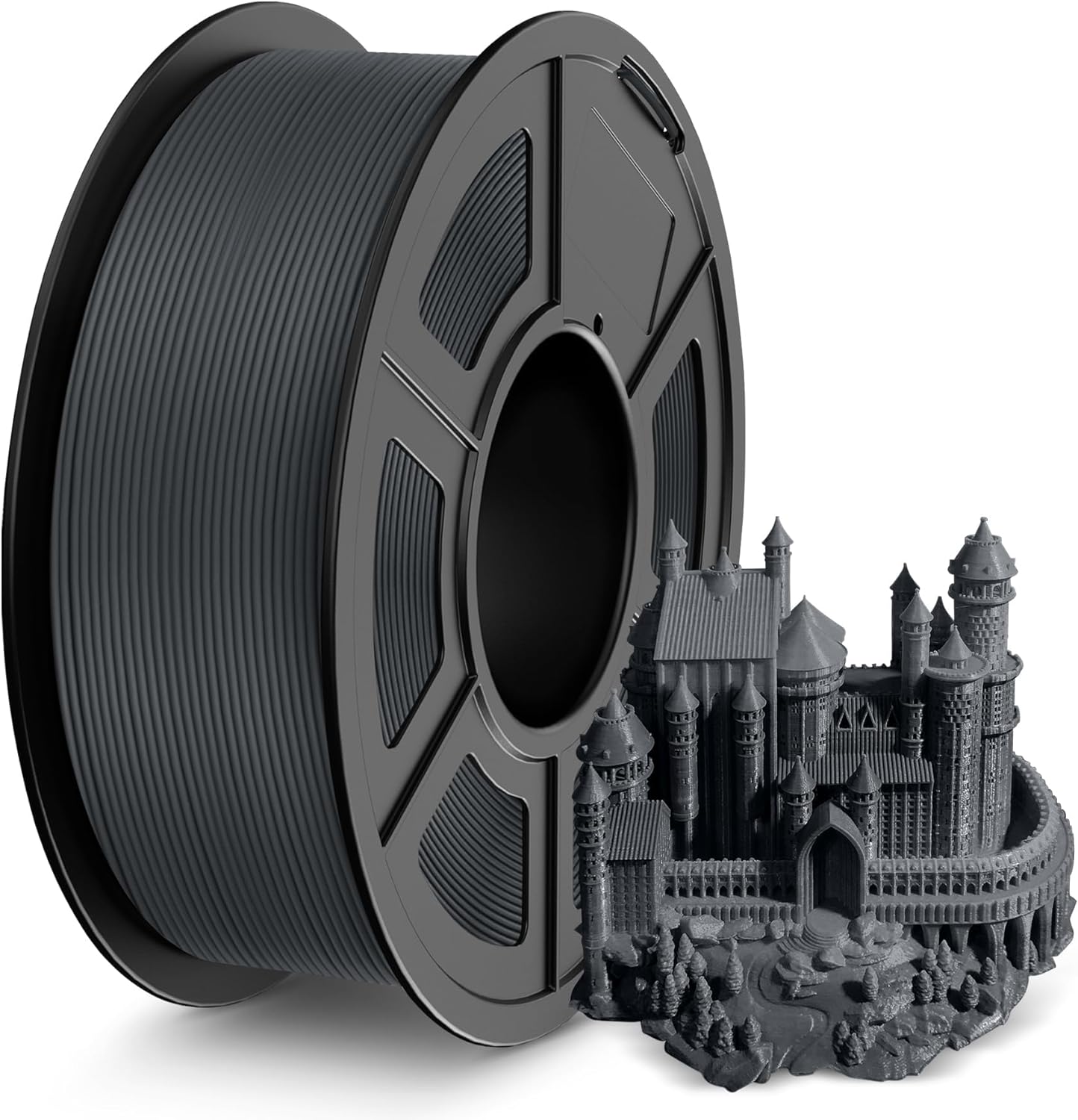 SUNLU AntiString PLA 3D Printer Filament, No Stringing 1.75mm APLA 3D Filament, Neatly Wound 3D Printing Filament, Fast Printing for FDM 3D Printer, Dimensional Accuracy +/ - 0.02 mm,1KG, APLA Black - Amazing Gadgets Outlet