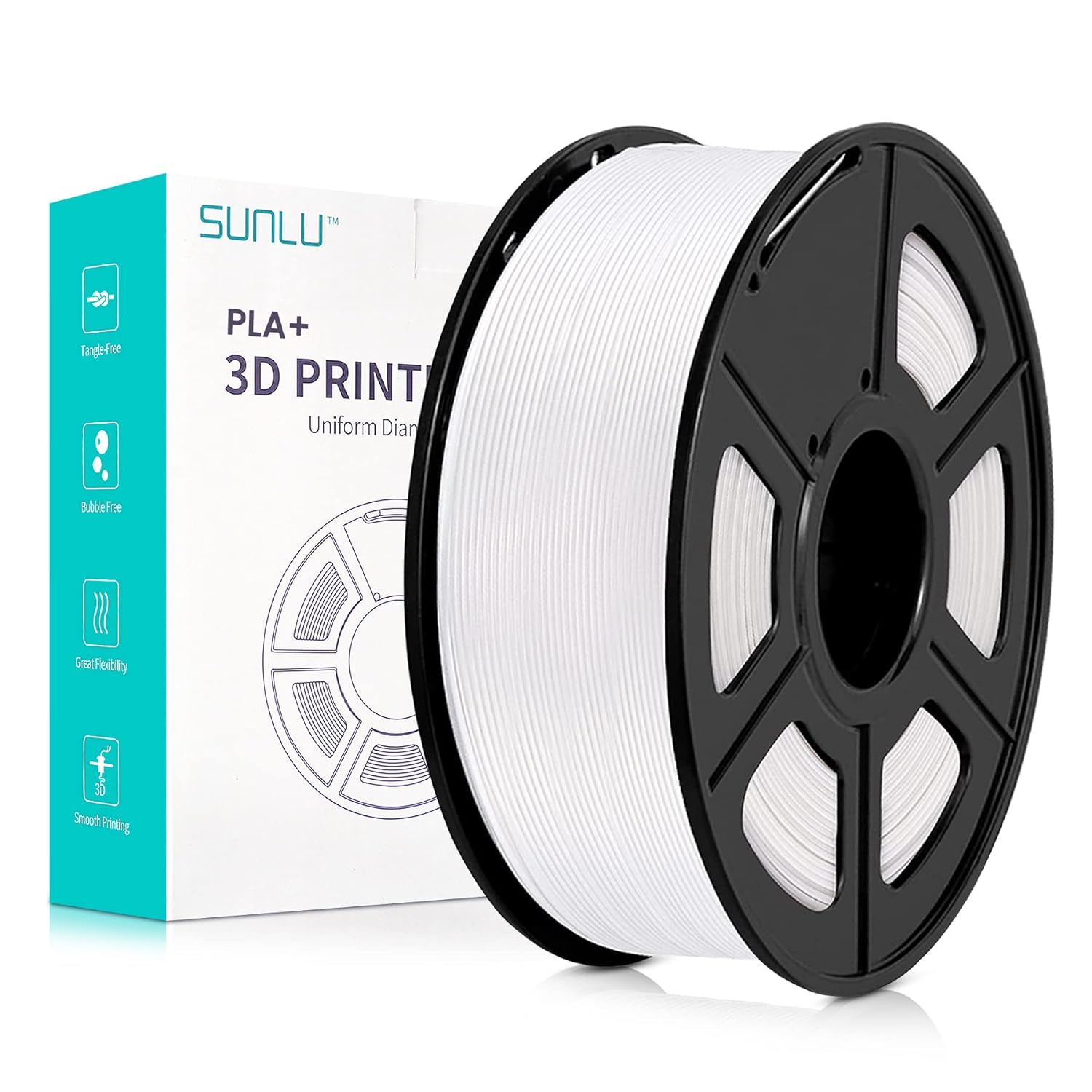 SUNLU PLA+ 3D Printer Filament, PLA Plus Filament 1.75mm, Toughness Enhanced 3D Filament Compatible with 3D FDM Printers, Dimensional Accuracy +/ - 0.02 mm, 1 kg Spool(2.2 LBS), PLA+ Grey - Amazing Gadgets Outlet