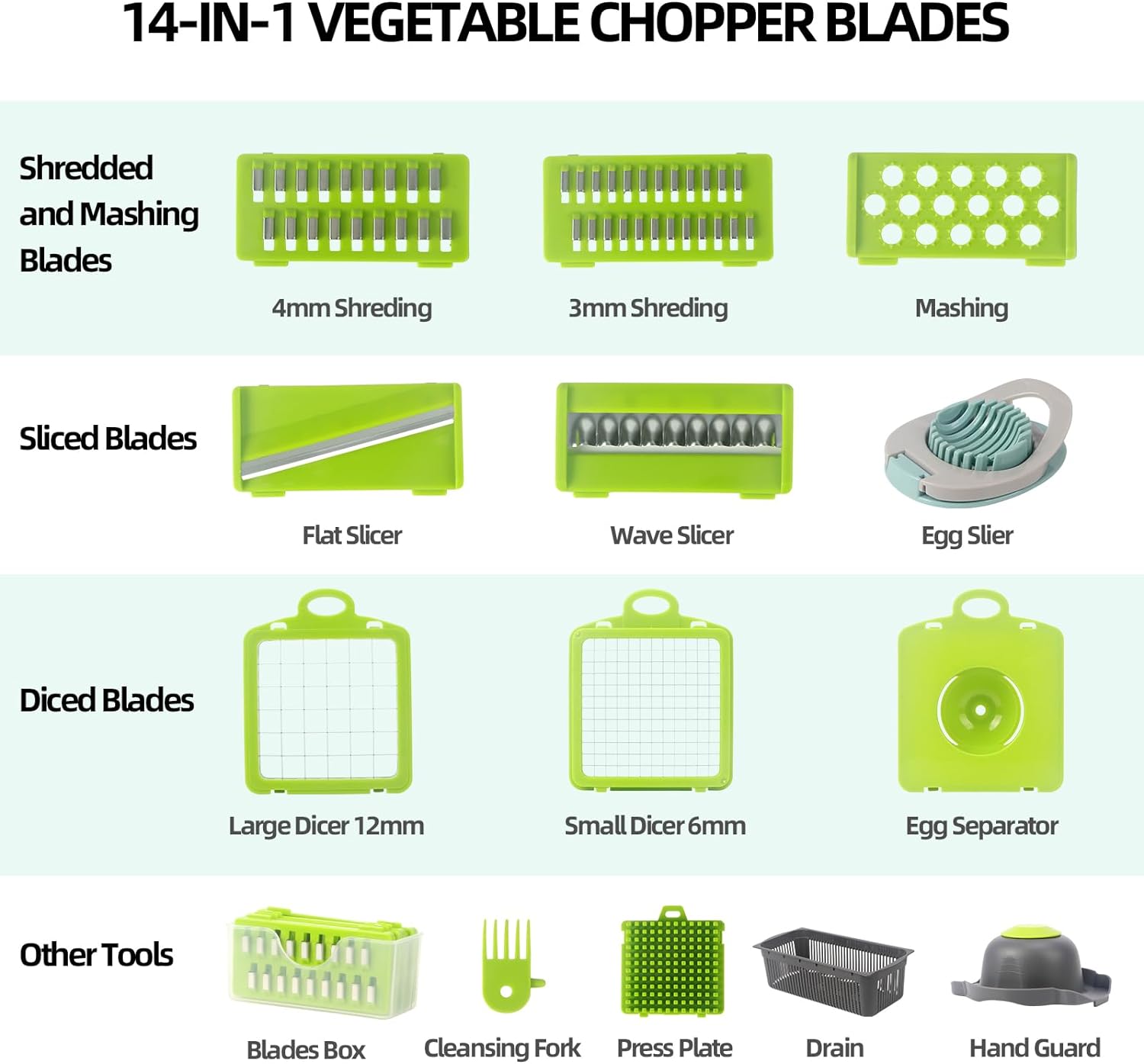 SunnySanji Vegetable Chopper,16 in 1 Food Chopper ，Onion Chopper，Multifunctional Mandoline Slicer,Vegetable Dicer or Julienne,Multi Blade Vegetable Cutter &Dicer Chopper,Includes Bonus Egg Slicer. - Amazing Gadgets Outlet