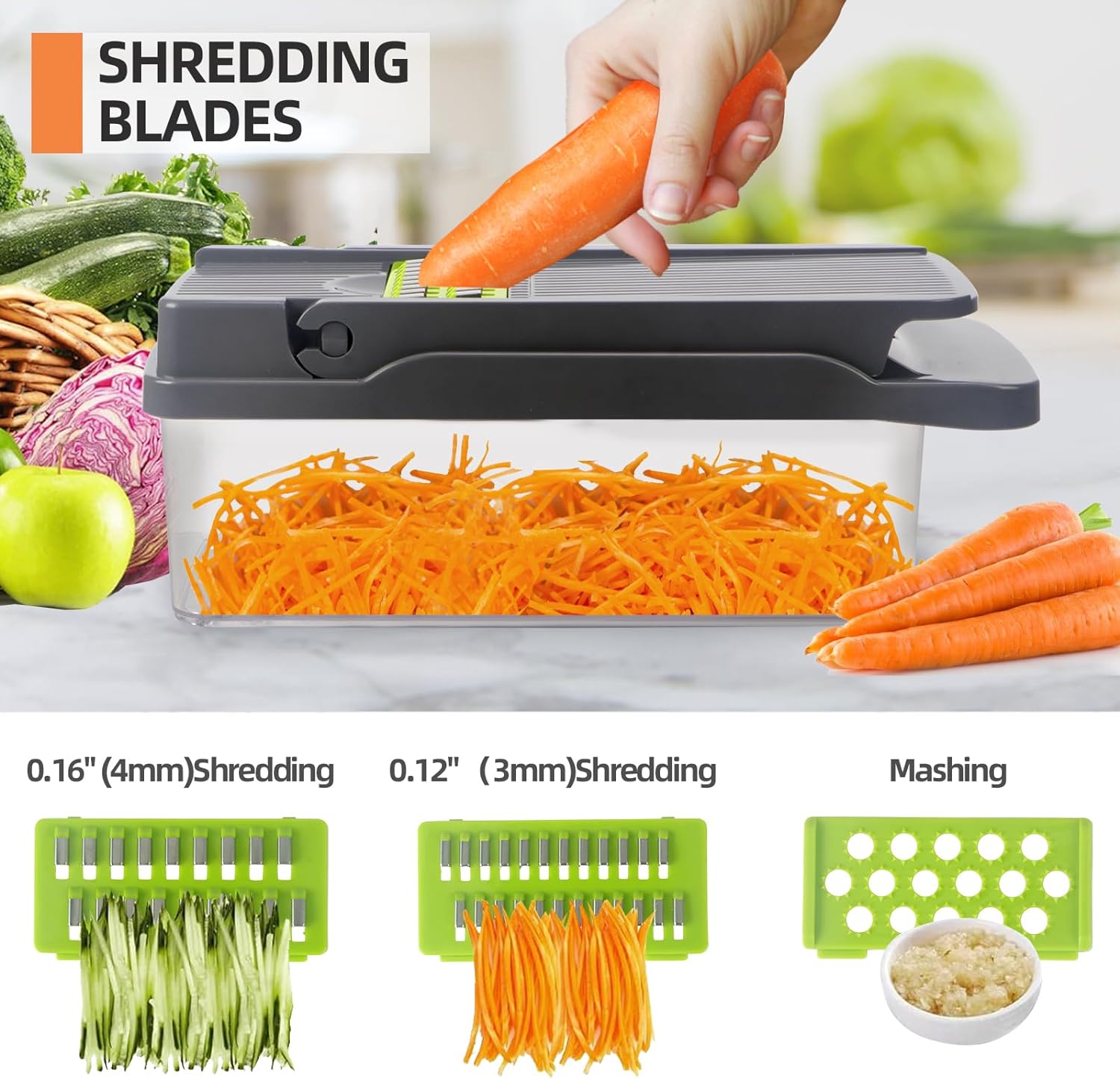 SunnySanji Vegetable Chopper,16 in 1 Food Chopper ，Onion Chopper，Multifunctional Mandoline Slicer,Vegetable Dicer or Julienne,Multi Blade Vegetable Cutter &Dicer Chopper,Includes Bonus Egg Slicer. - Amazing Gadgets Outlet