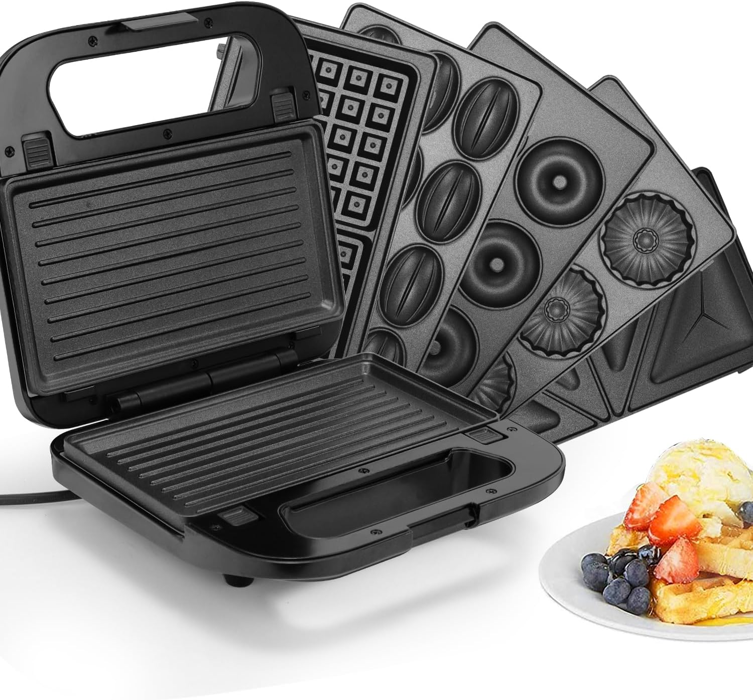 SUPERLEX 6 - IN - 1 Sandwich Maker,850W Toaster Machine,Grill Plates,Waffle Baking Plates,Sandwich Plates,Donut Plates,Nut plates,Cake plates,Easy Clean,Removable Non - Stick Plates - Amazing Gadgets Outlet