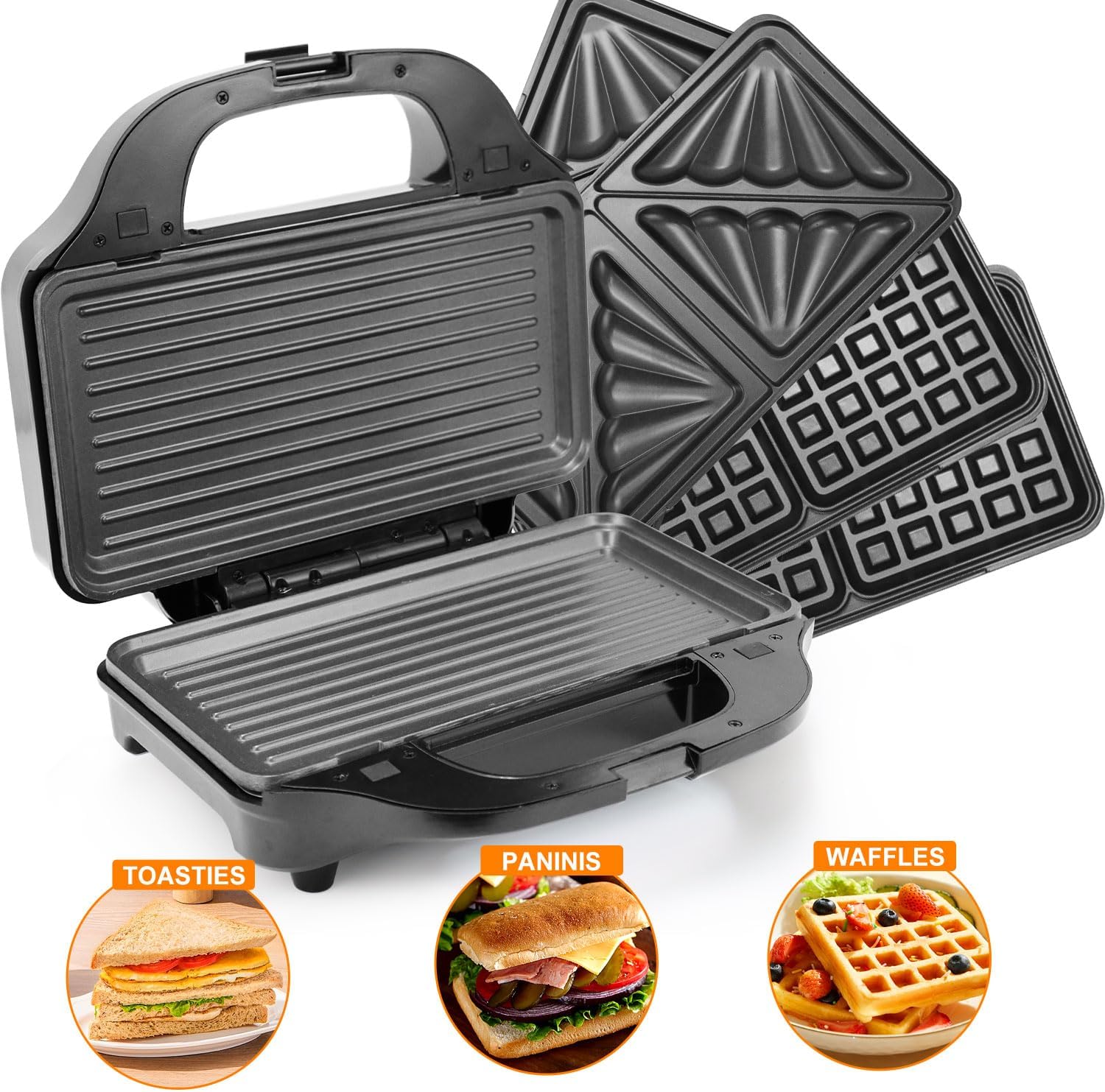 SUPERLEX 6 - IN - 1 Sandwich Maker,850W Toaster Machine,Grill Plates,Waffle Baking Plates,Sandwich Plates,Donut Plates,Nut plates,Cake plates,Easy Clean,Removable Non - Stick Plates - Amazing Gadgets Outlet