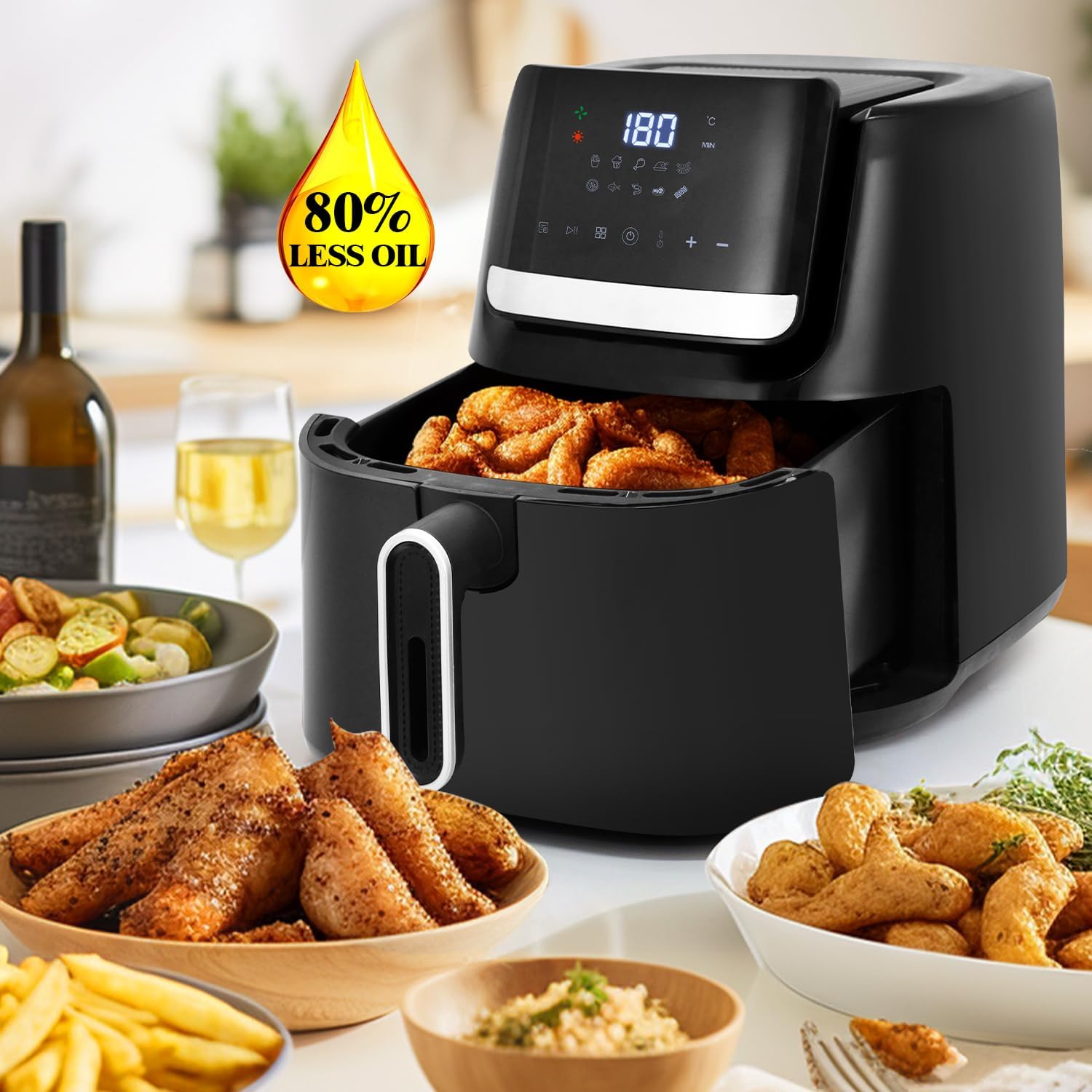 SUPERLEX 8L Ari Fryer, Electric Multi - Function Cooker, 10 - IN - 1 Mini Oven, For Bake, Grill and Dehydrate, Touch Screen, Smart Finish, Timer Function - Amazing Gadgets Outlet