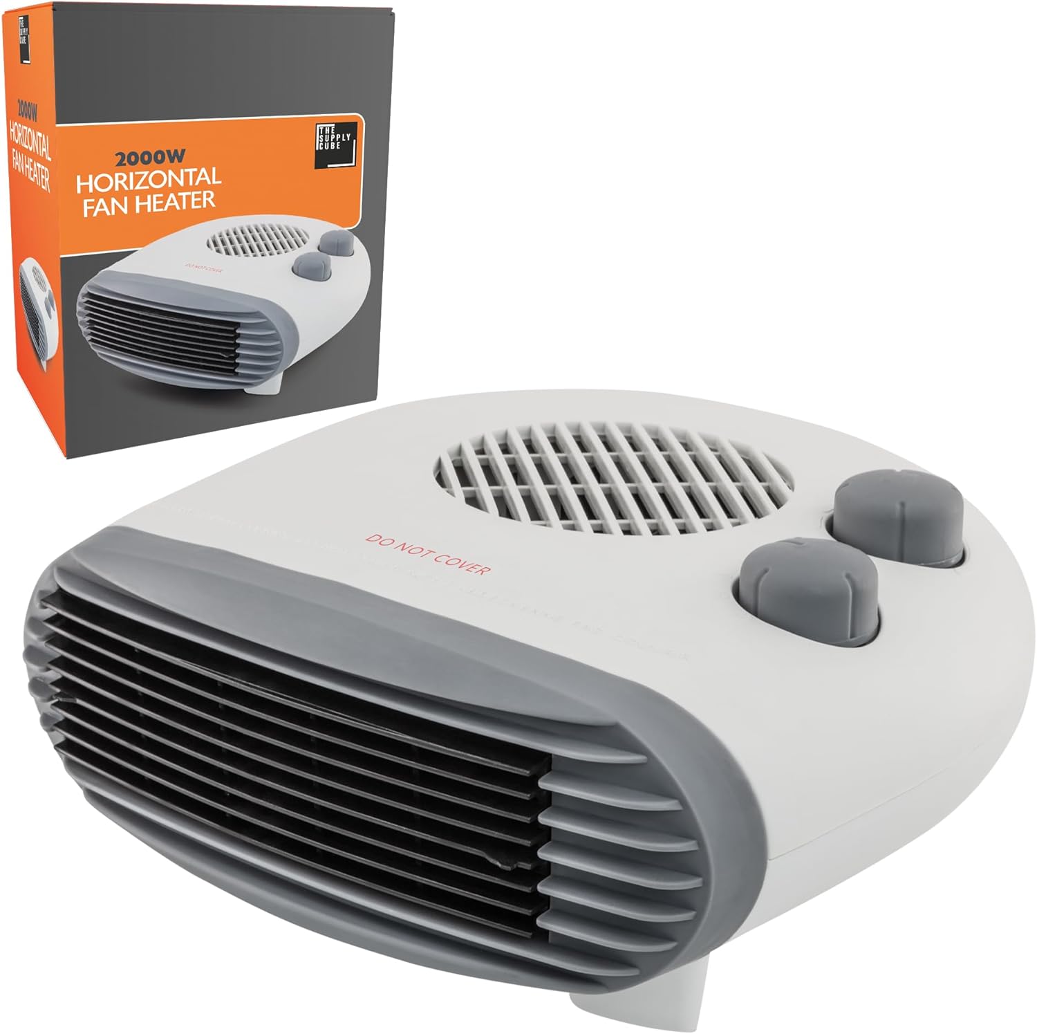 Supply Cube Horizontal Fan Heater | Portable Heater with Overheat Protection & 2 Heat Settings | Electric Heater Energy Efficient Room Heater | Space Heater, Heaters For Home Low energy - Amazing Gadgets Outlet