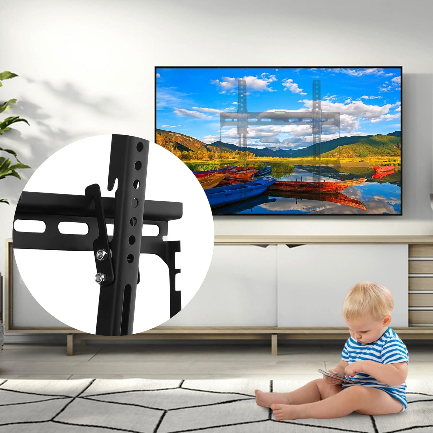 suptek TV Wall Mount, TV Brackets for Most of 26 - 55 inch LED/LCD/OLED Flat & Curved TV Support 45kg, Max VESA 400x400mm Tilt TV Brackets, TV Bracket 55 inch, TV Wall Bracket - Amazing Gadgets Outlet