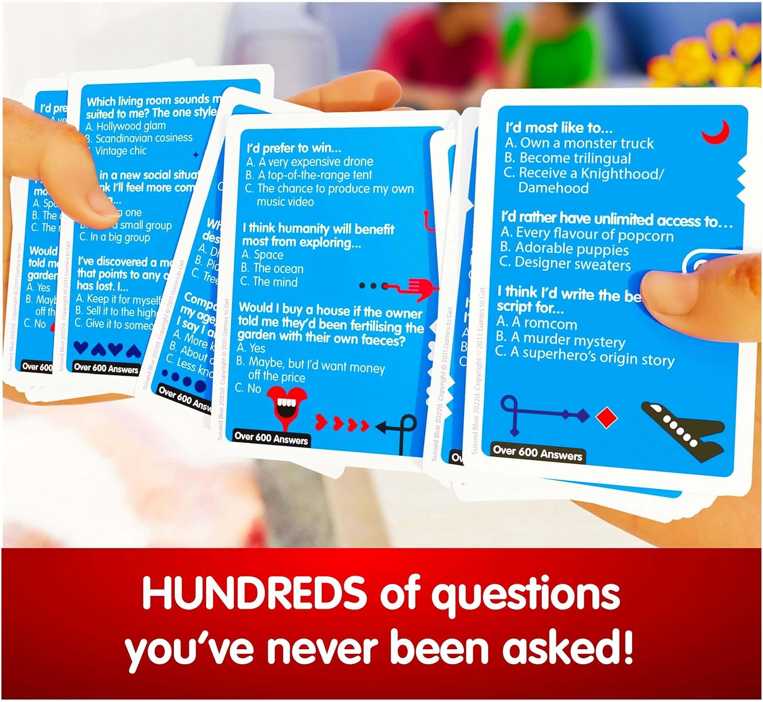 SUSSED The Game of Wacky Choices | Card Game For Teens, Kids 10+, Adults | How Well Do You Know Each Other? | Great Travel Gift | Cool Blue Deck - Amazing Gadgets Outlet