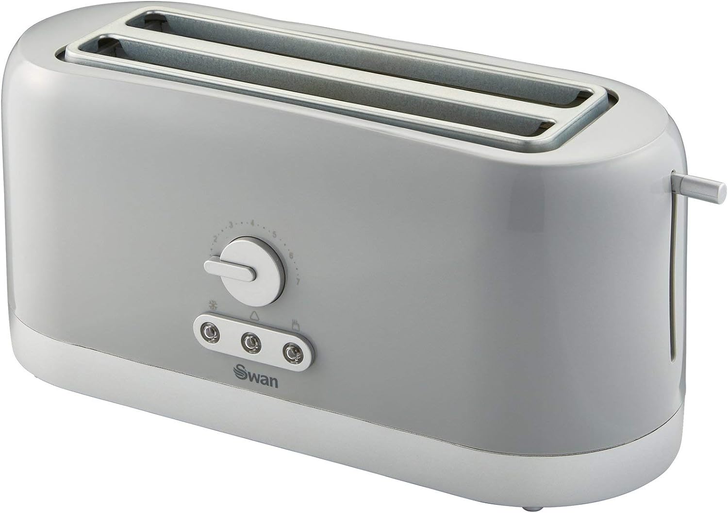 Swan 4 Slice Toaster, Grey, Variable Browning Control and Extra Long Slot: 25mm x 250mm, 1200W - 1400W, ST10091GRYN - Amazing Gadgets Outlet