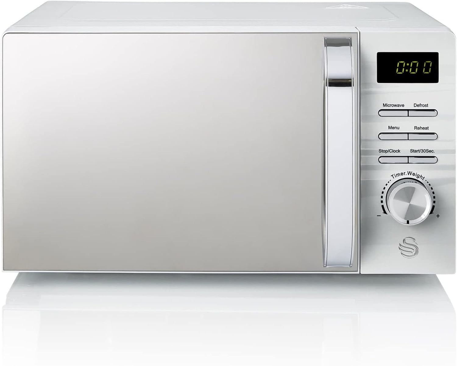 Swan 700W Grey Symphony LED Digital Microwave, 20L Capacity, 5 Microwave Power Levels, Defrost and Reheat Settings, 60 Minute Timer and Digital Display, SM22038LGRN - Amazing Gadgets Outlet