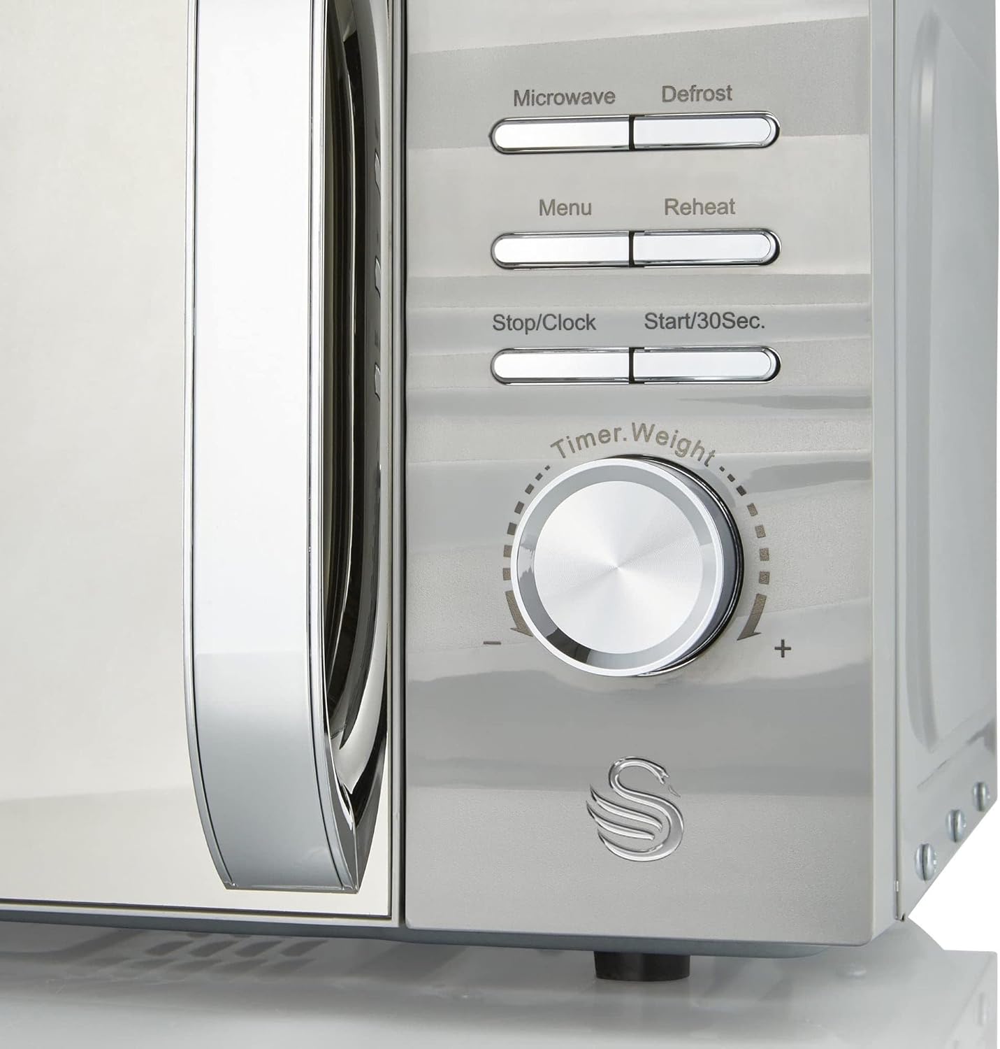 Swan 700W Grey Symphony LED Digital Microwave, 20L Capacity, 5 Microwave Power Levels, Defrost and Reheat Settings, 60 Minute Timer and Digital Display, SM22038LGRN - Amazing Gadgets Outlet