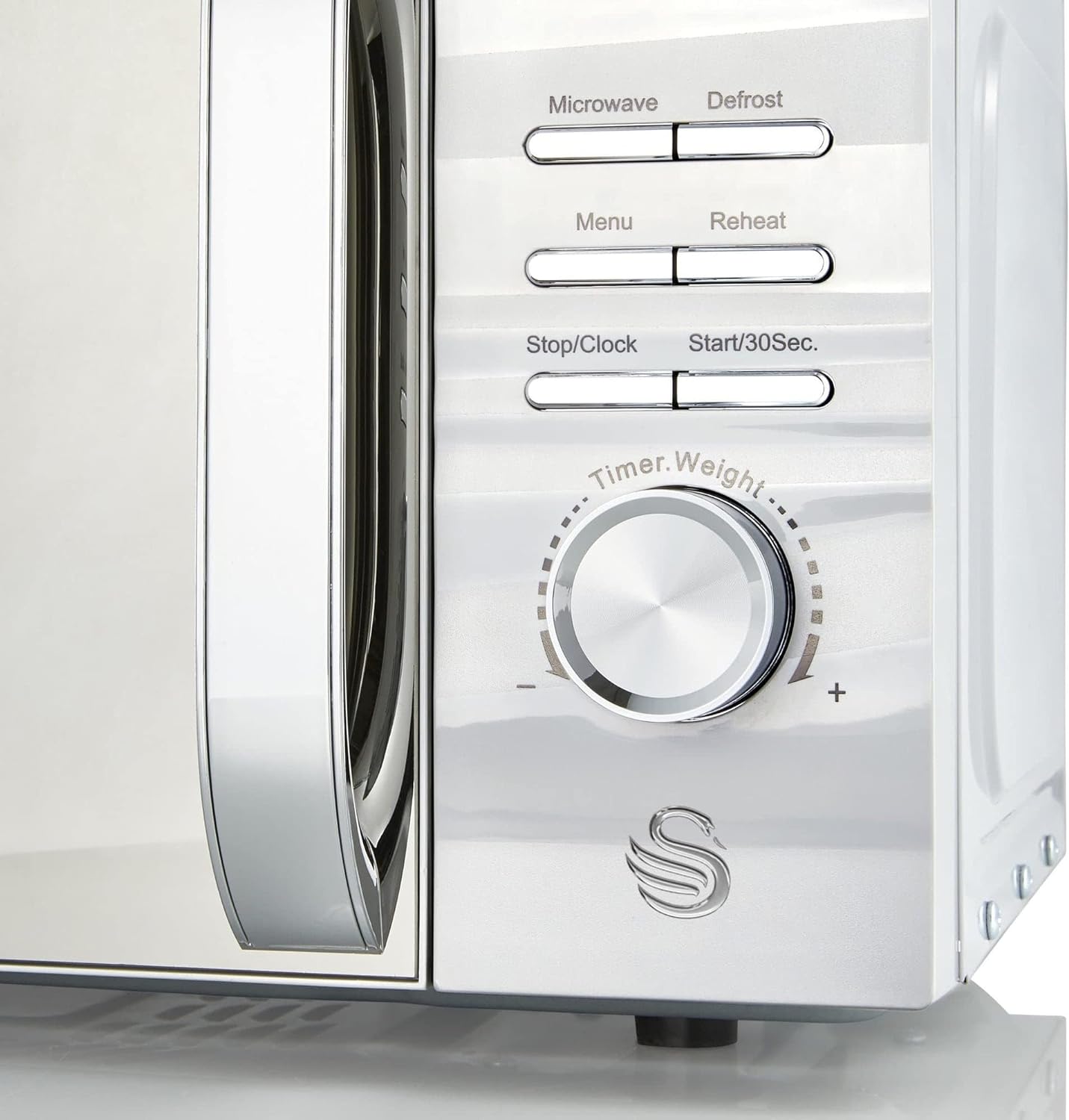 Swan 700W White Symphony LED Digital Microwave, 20L Capacity, 5 Microwave Power Levels, Defrost and Reheat Settings, 60 Minute Timer and Digital Display, SM22038LWN - Amazing Gadgets Outlet