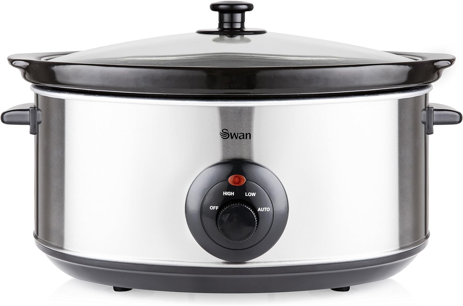 Swan SF17020N 3.5 Litre Oval Stainless Steel Slow Cooker with 3 Cooking Settings, 200W, Silver - Amazing Gadgets Outlet