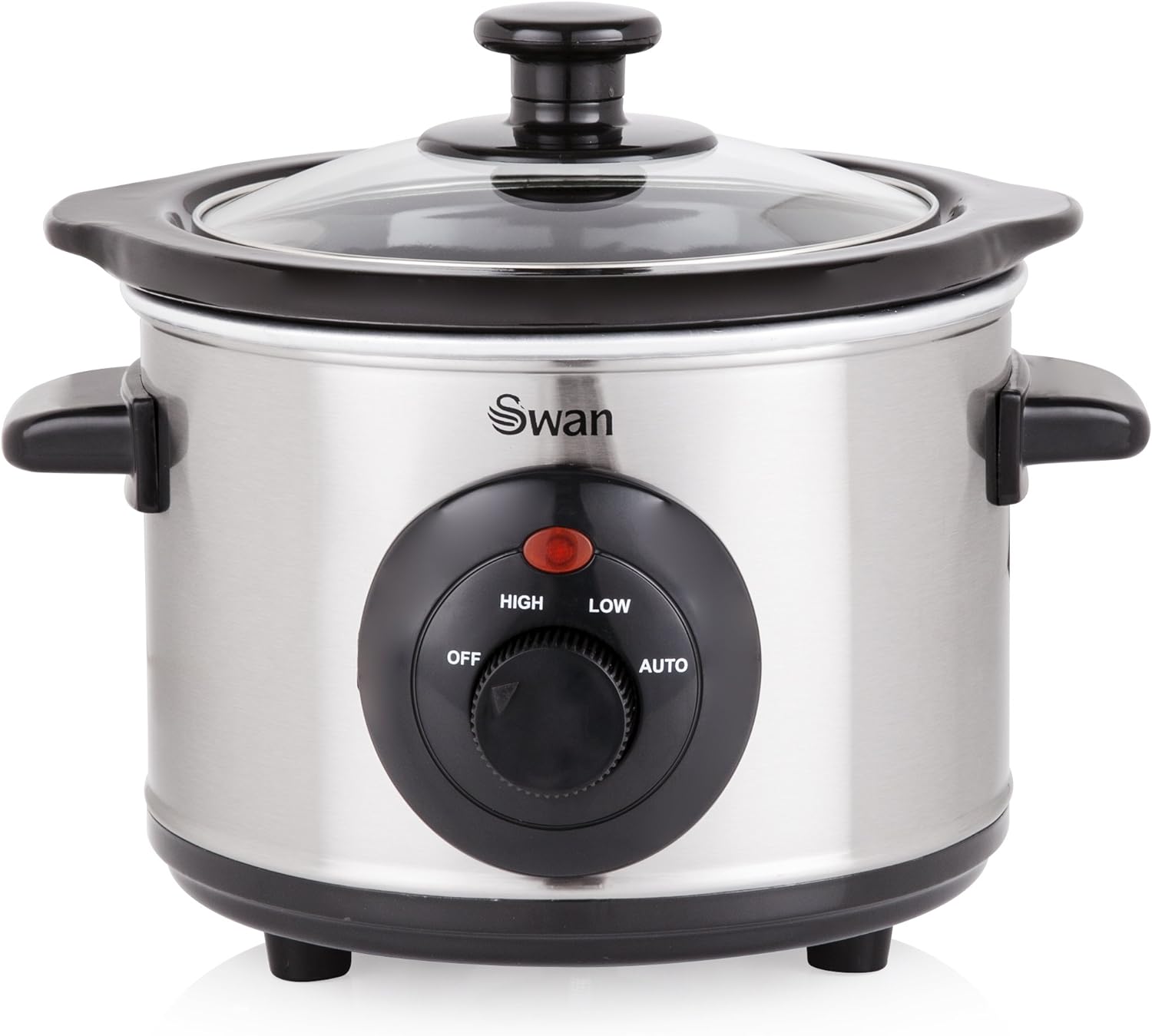 Swan SF17020N 3.5 Litre Oval Stainless Steel Slow Cooker with 3 Cooking Settings, 200W, Silver - Amazing Gadgets Outlet