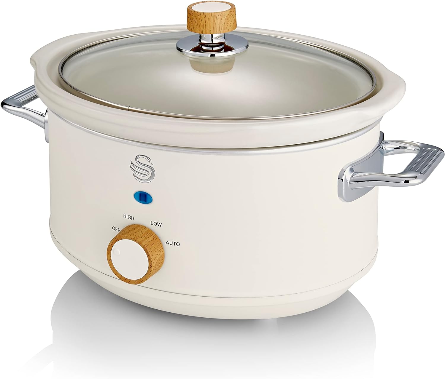 Swan SF17021GRYN Nordic Slow Cooker with 3 Temperature Settings, Keep Warm Function, 3.5L, 200W, Grey - Amazing Gadgets Outlet