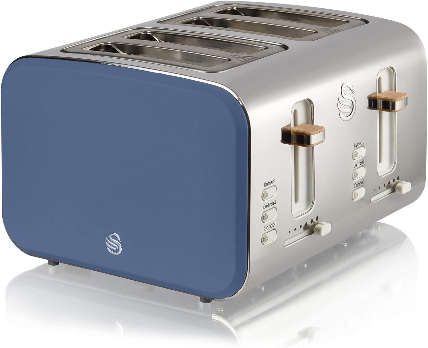 Swan ST14620GREN Nordic 4 - Slice Toaster with Defrost/Reheat/Cancel Functions, Cord Storage, 1500W, Green - Amazing Gadgets Outlet