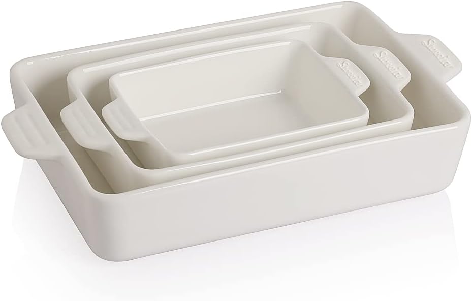 Sweejar Home Ceramic Bakeware Set, Rectangular Baking Dish Lasagna Pans for Cooking, Kitchen, Cake Dinner, Banquet and Daily Use, 30 x 20 x 7 cm of Casserole Dishes (Navy) - Amazing Gadgets Outlet