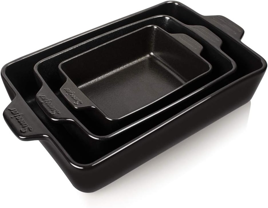 Sweejar Home Ceramic Bakeware Set, Rectangular Baking Dish Lasagna Pans for Cooking, Kitchen, Cake Dinner, Banquet and Daily Use, 30 x 20 x 7 cm of Casserole Dishes (Navy) - Amazing Gadgets Outlet