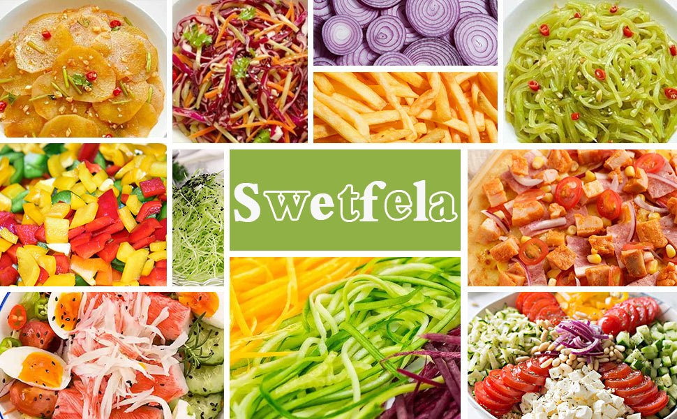 Swetfela 18 In 1 Vegetable Chopper, Mandoline Vegetable Slicer Multifunctional, Chopper Vegetable Cutter with 7 Blades, Mitten, Cleaning Brush and Peeler, Food Chopper for Cutting Vegetables and Fruit - Amazing Gadgets Outlet