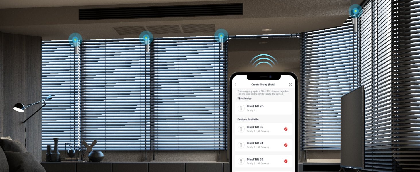 SwitchBot Blind Tilt Motorized Blinds - Smart Electric Blinds with Bluetooth Remote Control, Solar Powered, Light Sensing Control, Add Hub to Work with Alexa & Google Home - Amazing Gadgets Outlet