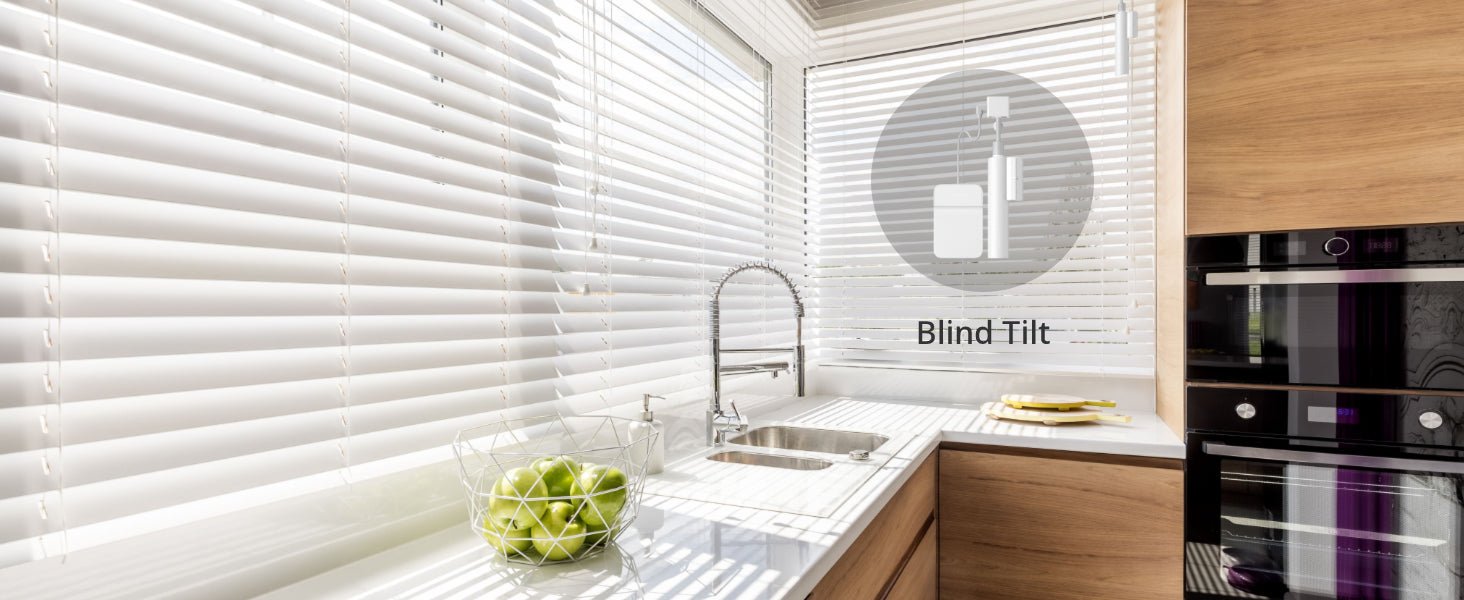 SwitchBot Blind Tilt Motorized Blinds - Smart Electric Blinds with Bluetooth Remote Control, Solar Powered, Light Sensing Control, Add Hub to Work with Alexa & Google Home - Amazing Gadgets Outlet