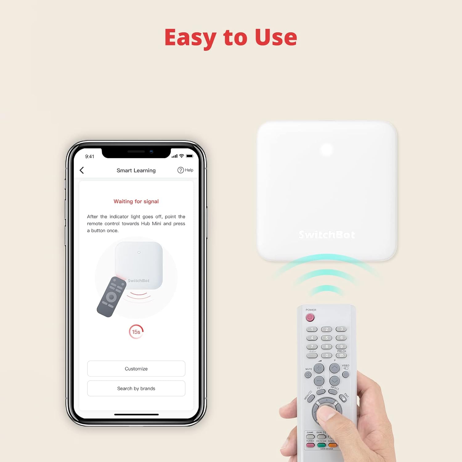 SwitchBot Mini Smart Remote Control, Universal IR Remote Hub for Smart Home, for TV and Air Conditioner, Connect SwitchBot Devices to WiFi, Works with Alexa, Google Home - Amazing Gadgets Outlet