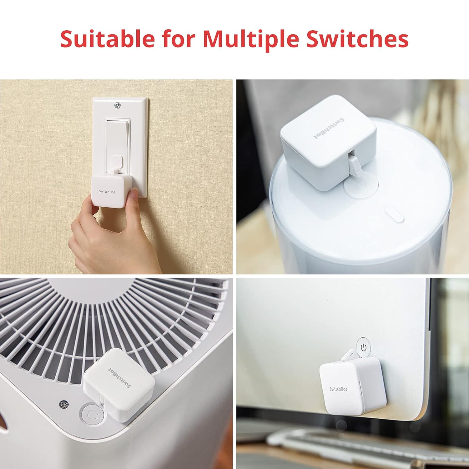 SwitchBot Smart Switch Button Pusher - Fingerbot for Automatic Light Switch, Timer and APP Bluetooth Remote Control, IFTTT When Paired with SwitchBot Hub (White), Packaging May Vary - Amazing Gadgets Outlet