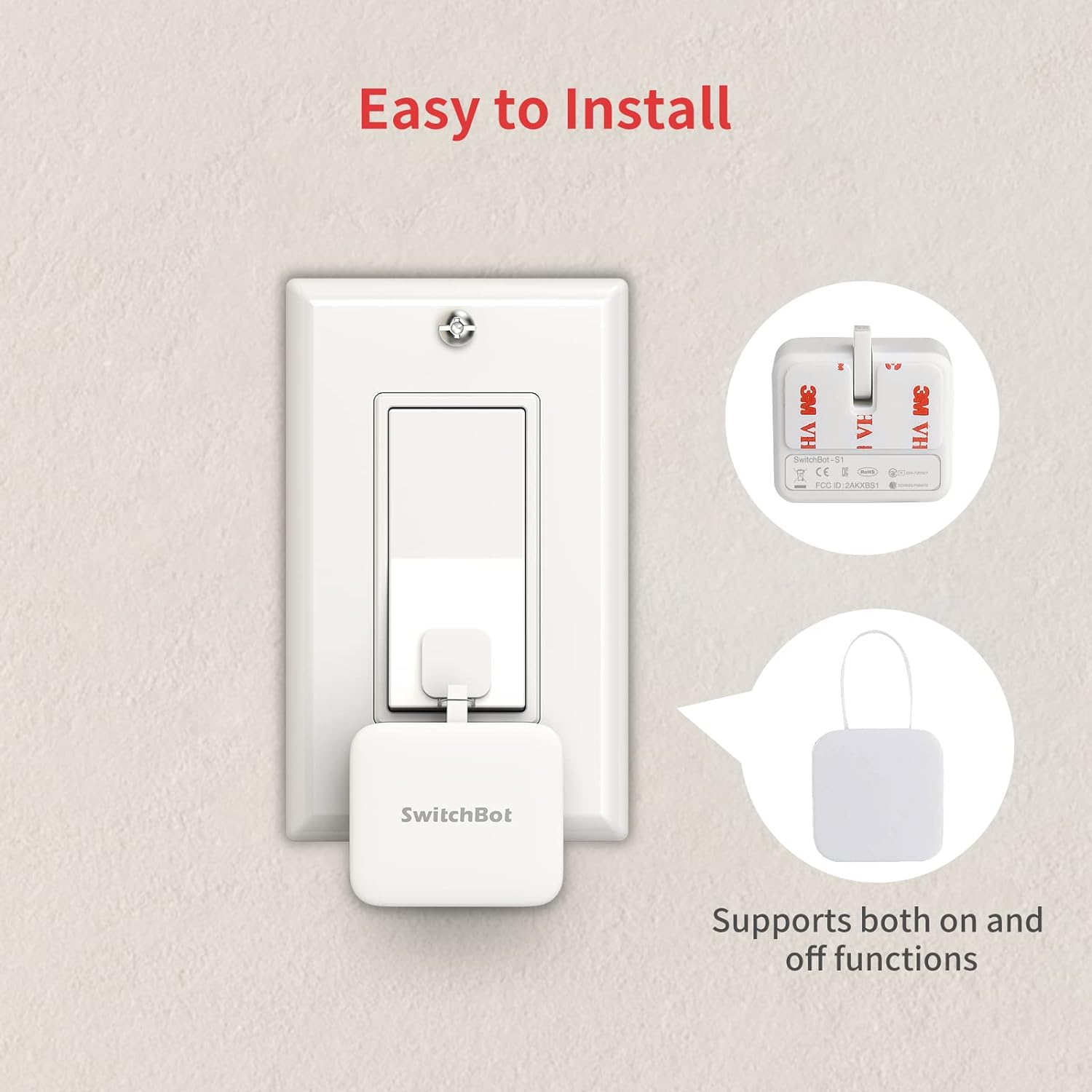 SwitchBot Smart Switch Button Pusher - Fingerbot for Automatic Light Switch, Timer and APP Bluetooth Remote Control, IFTTT When Paired with SwitchBot Hub (White), Packaging May Vary - Amazing Gadgets Outlet