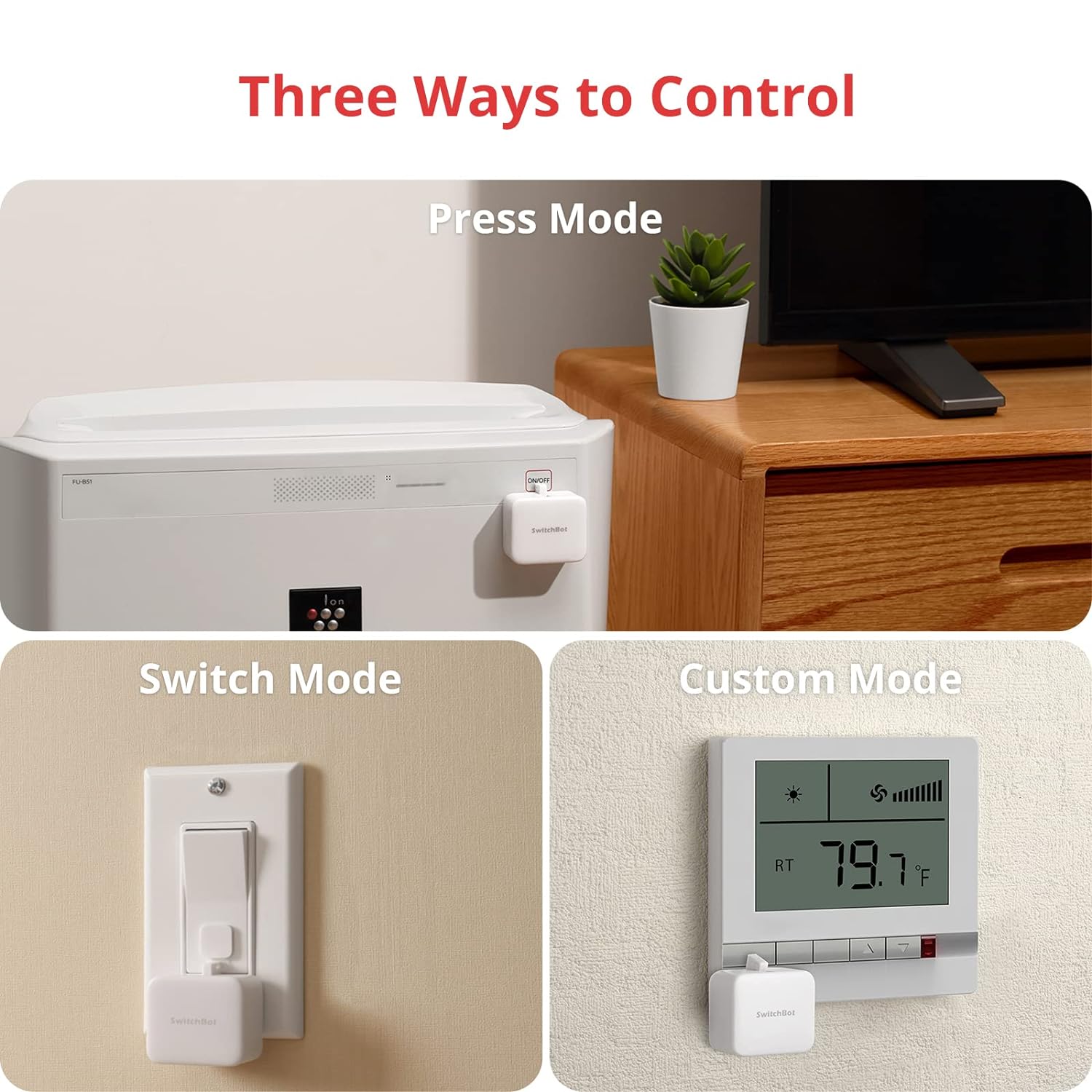 SwitchBot Smart Switch Button Pusher - Fingerbot for Automatic Light Switch, Timer and APP Bluetooth Remote Control, IFTTT When Paired with SwitchBot Hub (White), Packaging May Vary - Amazing Gadgets Outlet