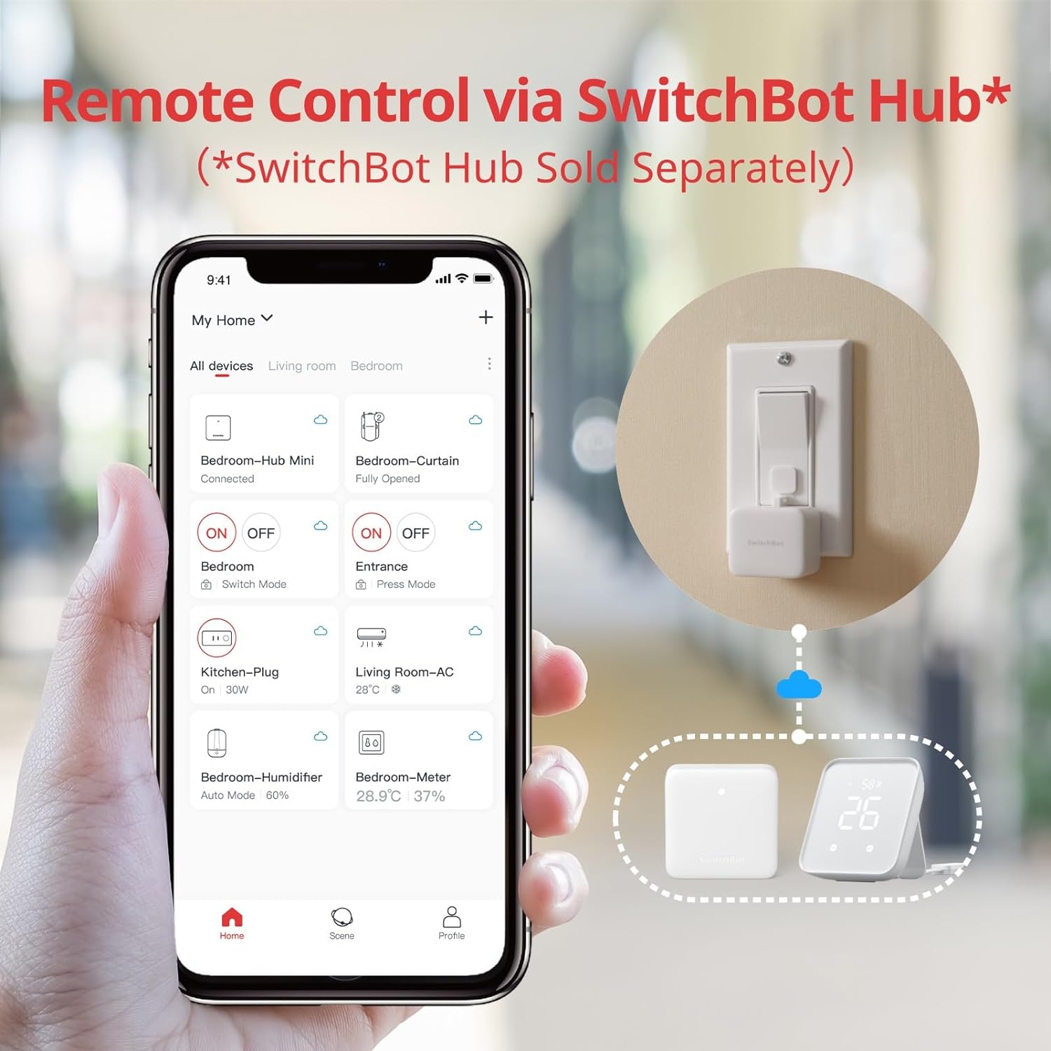 SwitchBot Smart Switch Button Pusher - Fingerbot for Automatic Light Switch, Timer and APP Bluetooth Remote Control, IFTTT When Paired with SwitchBot Hub (White), Packaging May Vary - Amazing Gadgets Outlet