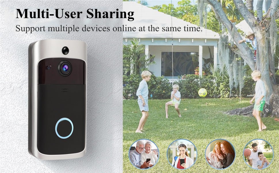 Sxhlseller Ring Video Doorbell,Wireless WiFi Video Doorbell Camera,Video Door Bell Intelligent WiFi 720P Camera Night Vision Remote Visual Intercom Doorbell for Home - Amazing Gadgets Outlet