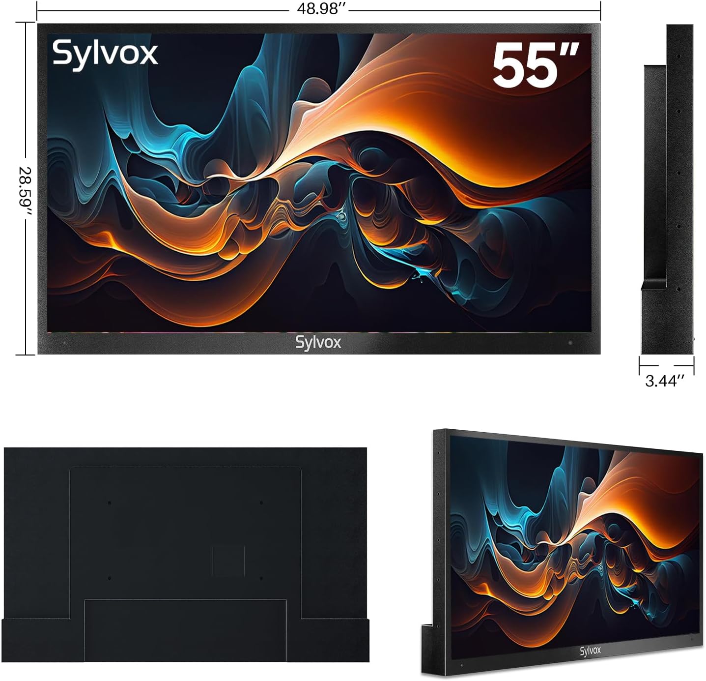 SYLVOX 55 inch Outdoor TV, 4K UHD Android Smart TV 1000Nit for Partial Sun, IP55 Waterproof Outside TV Chromecast Built - in, Voice Assistant, Bluetooth, WiFi, 3 HDMI Input (Deck Pro Series) - Amazing Gadgets Outlet