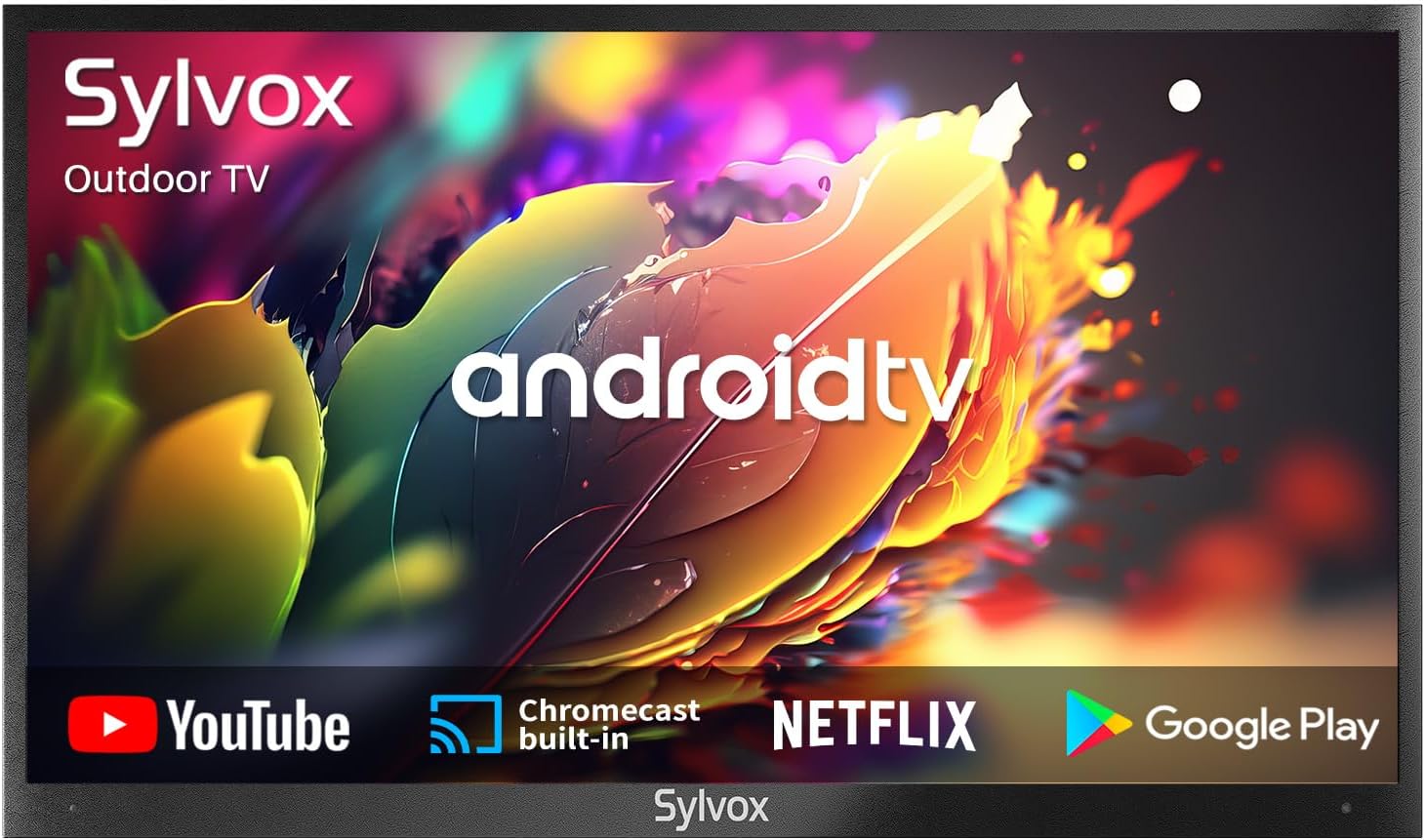 SYLVOX 55 inch Outdoor TV, 4K UHD Android Smart TV 1000Nit for Partial Sun, IP55 Waterproof Outside TV Chromecast Built - in, Voice Assistant, Bluetooth, WiFi, 3 HDMI Input (Deck Pro Series) - Amazing Gadgets Outlet