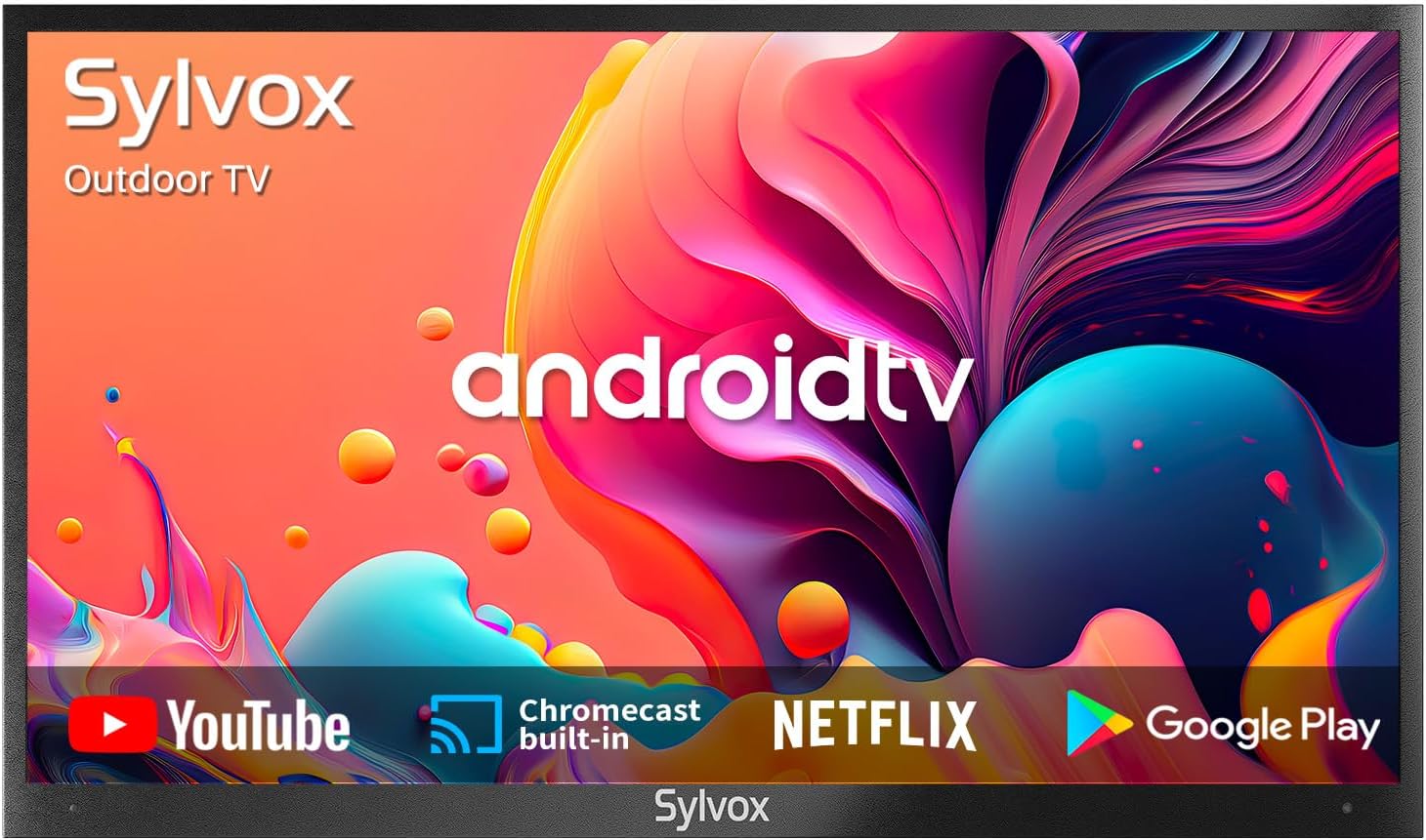 SYLVOX 55 inch Outdoor TV, 4K UHD Android Smart TV 1000Nit for Partial Sun, IP55 Waterproof Outside TV Chromecast Built - in, Voice Assistant, Bluetooth, WiFi, 3 HDMI Input (Deck Pro Series) - Amazing Gadgets Outlet