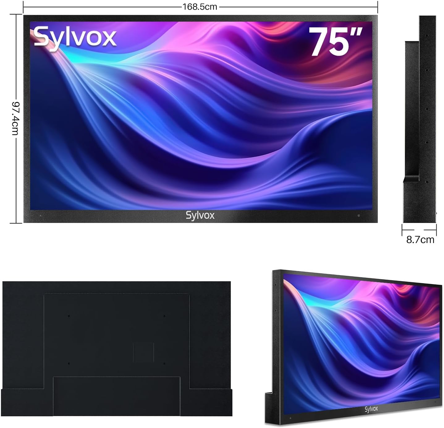 SYLVOX 75” Outdoor TV, 4K UHD Smart Outdoor Television 2000 nits High Brightness, IP55 Waterproof TV with Chromecast, Voice Assistant, Android Outside TV for Full Sun (Pool Pro Series) - Amazing Gadgets Outlet